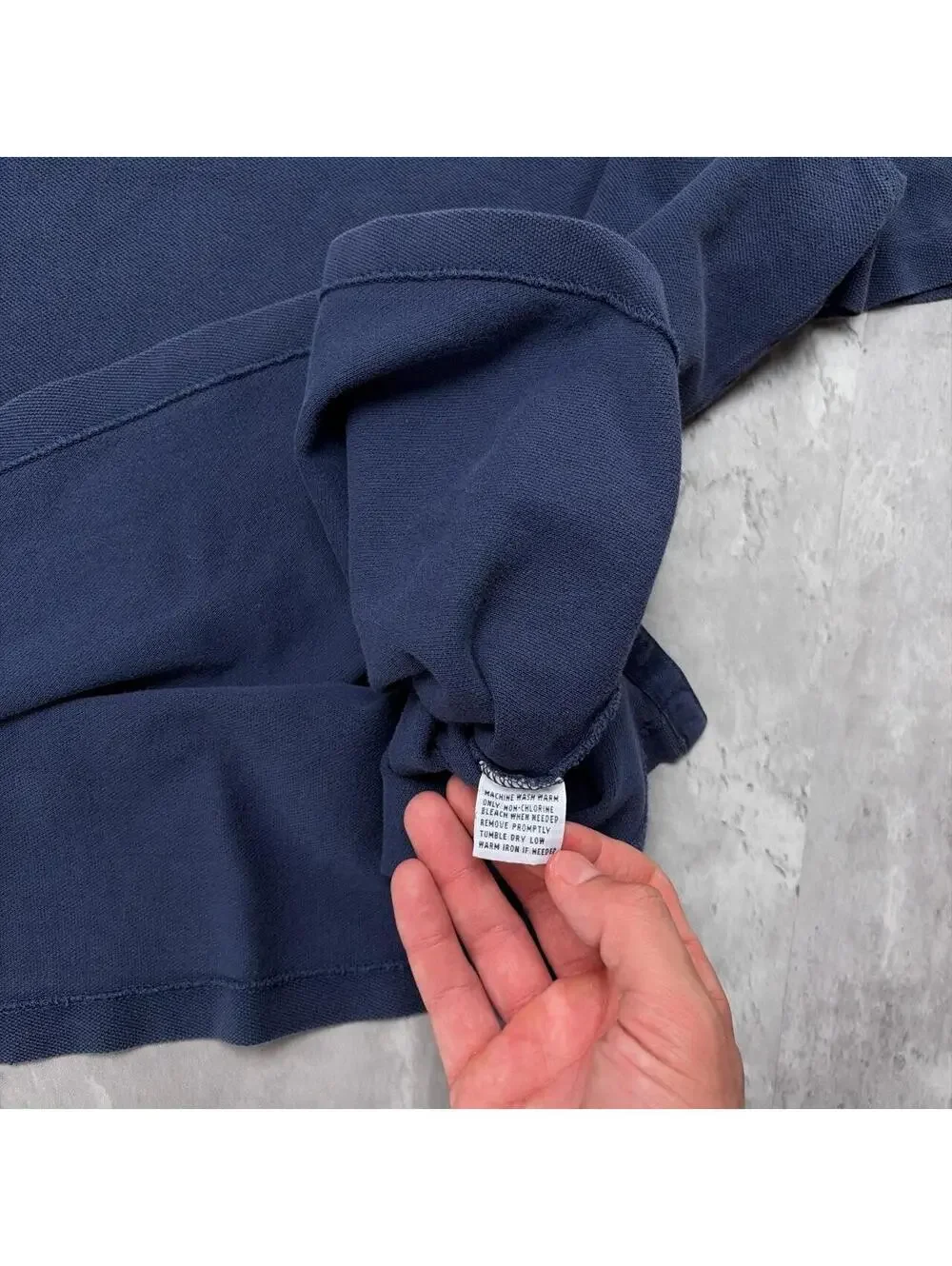 Vintage 90s Navy Polo Ralph Lauren Striped Collar Polo Shirt